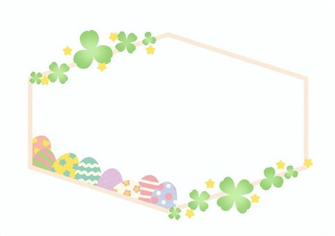 Pastel easter frame hexagon, , JPG and PNG