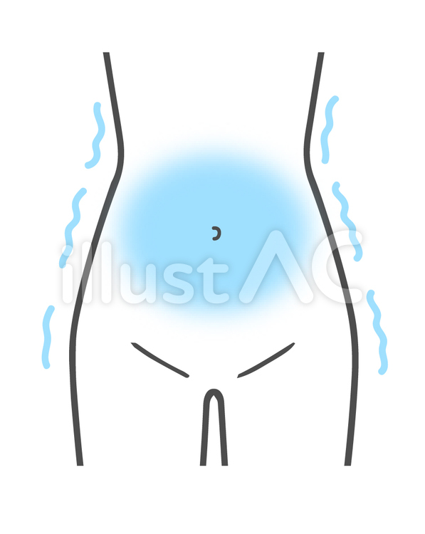 冷え性、腹部、おなかの冷え２ おなか,冷え,冷え性のイラスト素材