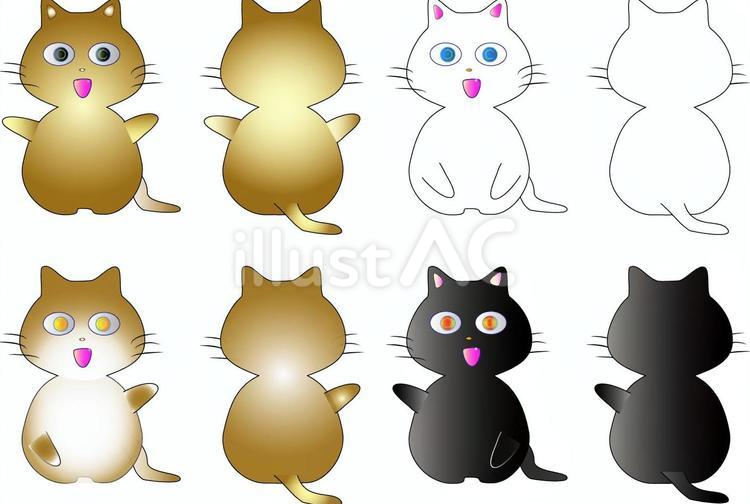 猫たち 猫,ペット,黒のイラスト素材