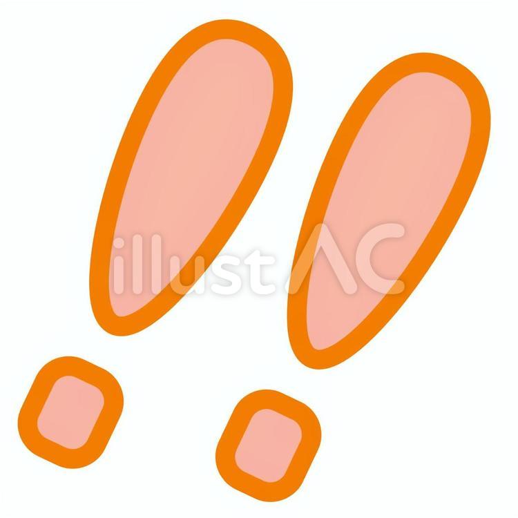 Wびっくりマーク（オレンジ） ビックリマーク,びっくり,強調のイラスト素材