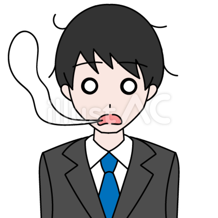 社会人男　魂が抜ける サラリーマン,ビジネスマン,空の巣症候群のイラスト素材