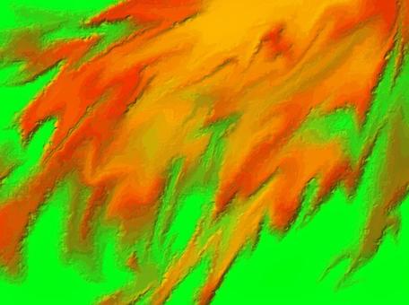 ネオンカラーの炎抽象テクスチャ 炎,抽象的,アブストラクト,テクスチャ,背景,壁紙,ライムグリーン,緑,オレンジ,黄色のイラスト素材