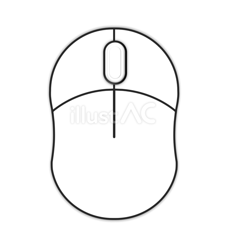 上から見たシンプルな白のパソコンマウス マウス,パソコンマウス,クリックのイラスト素材
