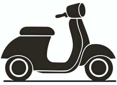 スクーターのアイコン 黒