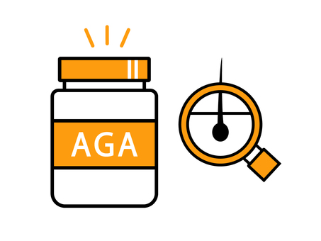 AGAの薬で発毛の確認 aga,薬,サプリ,サプリメント,髪,髪の毛,毛髪,頭髪,毛,育毛のイラスト素材