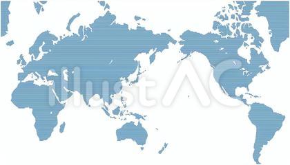 ミラー図法世界地図-よこ線