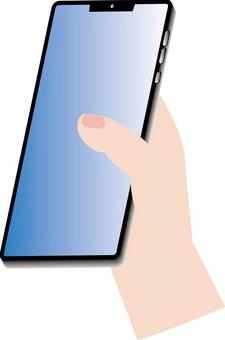 スマートフォン持つ スマートフォン,持つ,手,人物,携帯,電話,画面,リアルのイラスト素材