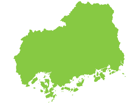 地図／広島県 広島県,地図,マップ,形,厳島,倉橋島,江田島,大黒神島,大崎上島,大崎下島のイラスト素材