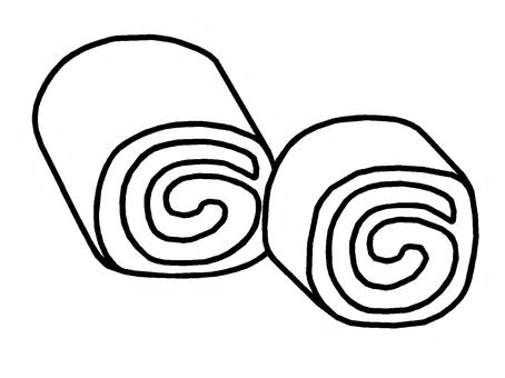 Illustration, रोल केक, स्पंज आटा, क्रीम, 