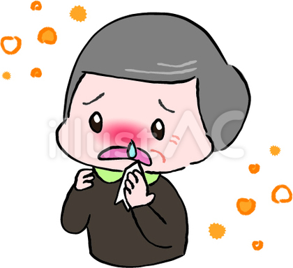 花粉症で鼻水が止まらない男性老人