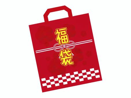 福袋02 福袋,縁起物,花,１月,単体,ゆるい,シンプル,ベクター,背景透過,イラストのイラスト素材