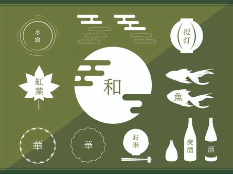 Japanese style set, JPG, PNG and AI Japanese style set, , JPG, PNG and AI