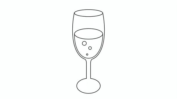 champagne2 シャンパン,炭酸,ドリンク,線画,塗り絵,クリスマス,アルコール,酒,ベクターのイラスト素材
