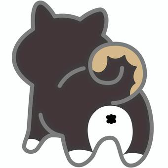 柴犬（うしろ）3 柴犬,犬,動物,立つ,うしろ,しっぽ,おしり,シンプル,かわいい,キュートのイラスト素材