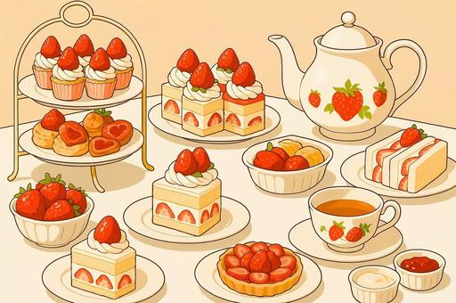イチゴだらけのティーパーティー