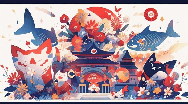 非現実的な日本風のイラスト