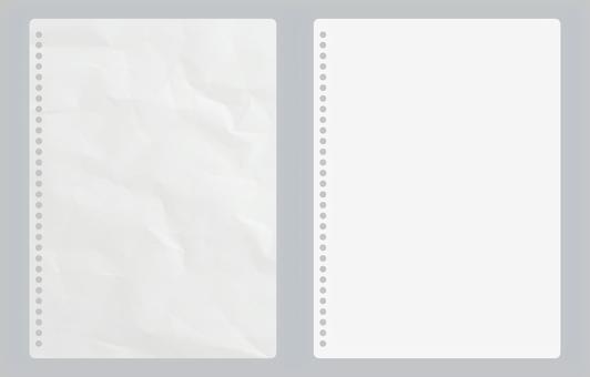 白紙のルーズリーフ ルーズリーフ,ノート,紙,用紙,メモ帳,イラスト,白,文房具,ステーショナリー,テクスチャのイラスト素材