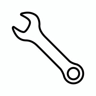 片口スパナのアイコン 片口,スパナ,工具,修理,道具,レンチ,整備,調整,メンテナンス,アイコンのイラスト素材