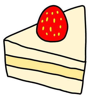 ショートケーキ ショートケーキ ケーキ,おやつ,スイーツ,甘い,いちご,食べ物,手書き,アイコンのイラスト素材