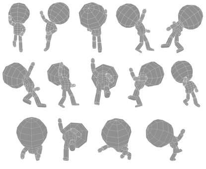 Illustration, look up, warp, walking, 