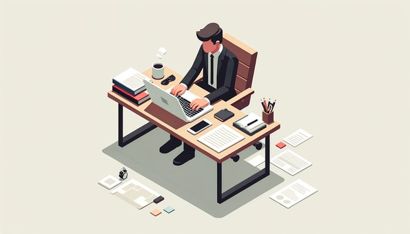 Businessman and desk work, , JPG