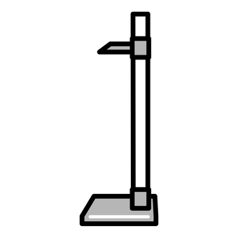 身長計　白黒 身長計,白黒,身体測定,測定器,器具,健康診断,イラストのイラスト素材