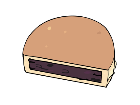 二重焼き 大判焼き 今川焼 あんこ 二重焼き,大判焼き,今川焼,和菓子,食べ物,スイーツ,屋台,あんこ,主線あり,イラスト素材のイラスト素材