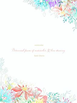 Beautiful botanical background with watercolors and line drawings, JPG, PNG and AI Beautiful botanical background with watercolors and line drawings, , JPG, PNG and AI