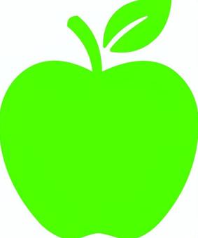 ピクトグラムの緑のりんごです。 ピクトグラム,りんご,シンプル,食べ物,果物,おいしい,狩り,秋,味覚,スイーツのイラスト素材