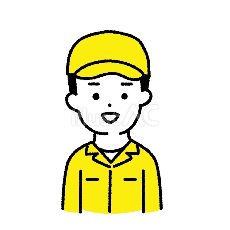 かわいい人物　作業服　男A-2  作業員,男性,人物のイラスト素材