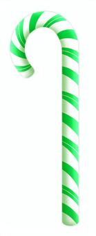 キャンディケイン(緑)のイラスト キャンディケイン(緑)のイラスト キャンディー,杖,緑,白,ストライプ,キャンディケイン,クリスマス,お菓子,甘味,スイーツのイラスト素材