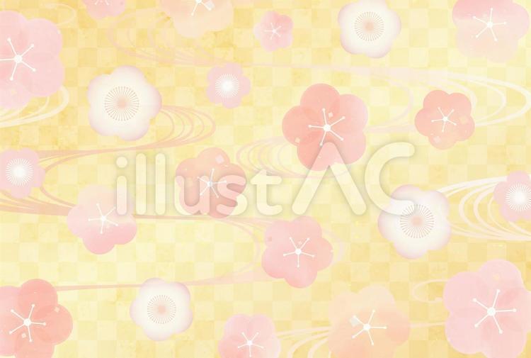 お祝い等でつかえる豪華な和風背景 背景,和,和風のイラスト素材