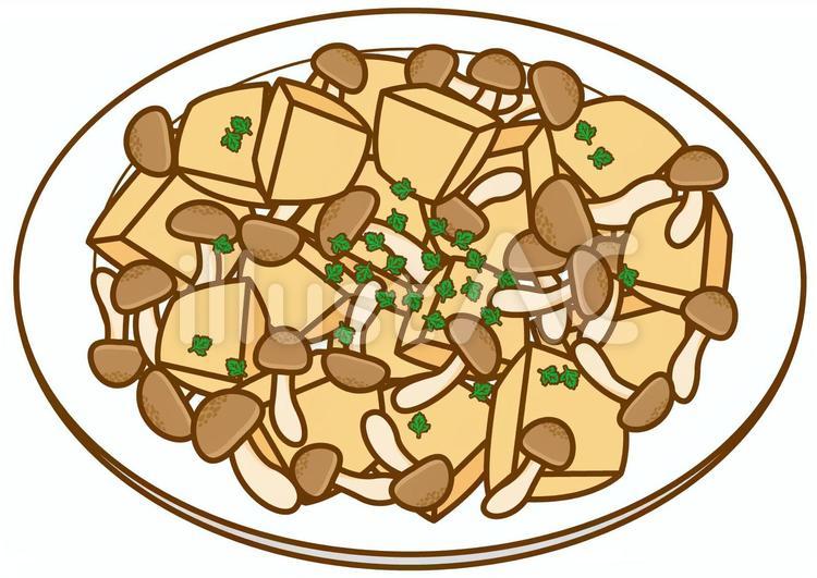 しめじとジャガイモの炒め物-4c かわいい,シンプル,しめじのイラスト素材
