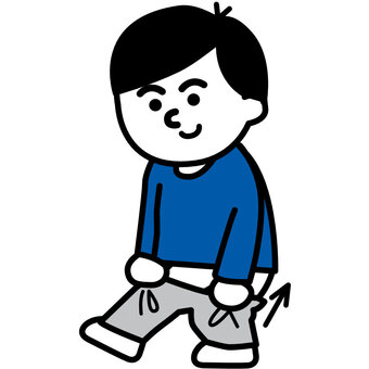 ズボンを上げる　子ども トイレ動作 トイレ,動作,子ども,男の子,生活動作,生活習慣,手順,生活,幼児,保育のイラスト素材