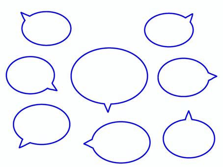 青枠の吹き出しセット