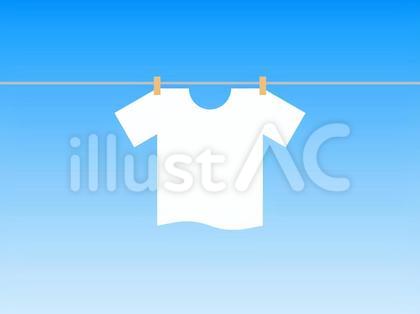 晴れの日に干されたTシャツ・洗濯物
