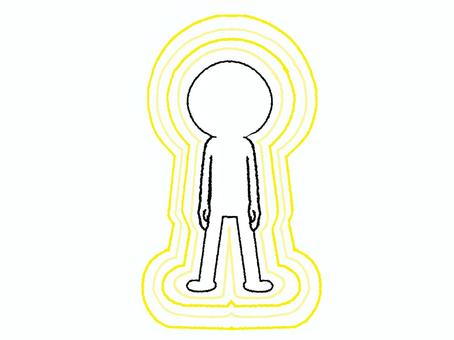 オーラ シルエット,オーラ,リアクション,お知らせ用,宣伝用,pop調,手描き,挿絵,ワンポイント,素材のイラスト素材