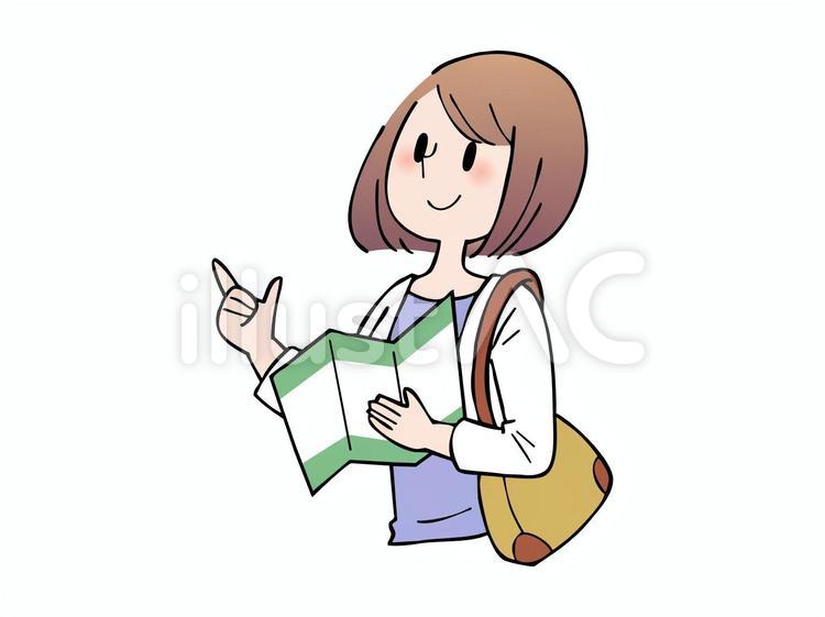 旅行を楽しむ女性 旅行,女性,観光のイラスト素材