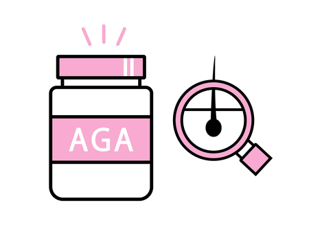 AGAの薬で発毛の確認 aga,薬,サプリ,サプリメント,髪,髪の毛,毛髪,頭髪,毛,育毛のイラスト素材