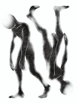 横に歩くホラーな人影③ 黒透け 人物,人影,ホラー,個別,歩く,横向き,全身,黒色,心霊,不気味のイラスト素材