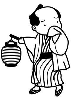 夜歩き-1c 夜歩き-1c 夜歩き,江戸,時代劇,提灯,歩く,怯える,着物,羽織,草履,髷のイラスト素材