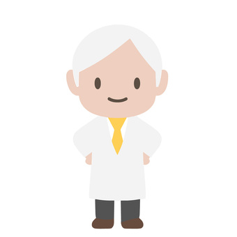 自信に満ちた博士 医者,先生,教授,博士,研究者,自信,笑顔,白衣,成功,ポジティブのイラスト素材