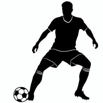 サッカーをする人のシルエット サッカー,ユニフォーム,サッカーボール,スポーツ,体育,習い事,試合,練習,運動,チームのイラスト素材