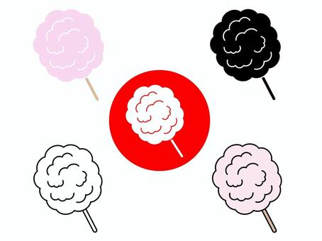 綿あめ 綿あめ,綿菓子,セット,お菓子,飴菓子,砂糖菓子,食べ物,食品,おやつ,キャンディーのイラスト素材