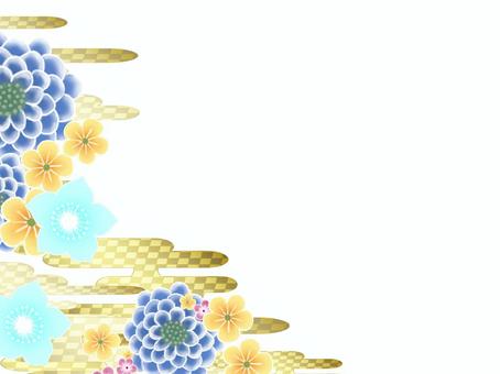 Japanese pattern flower frame, JPG and PNG Japanese pattern flower frame, japanese style, and handle, japan, JPG and PNG