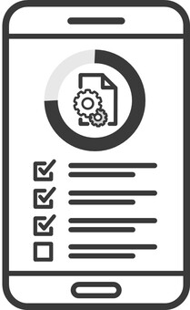 プロジェクト管理と達成率 進捗確認,タスク管理,業務効率化,プロジェクト管理,グラフ,チェックリスト,スマホ,アイコン,達成率,kpiのイラスト素材