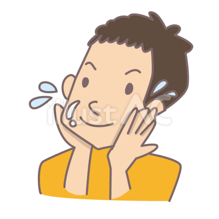 洗顔する男性 男性,美容,洗顔のイラスト素材