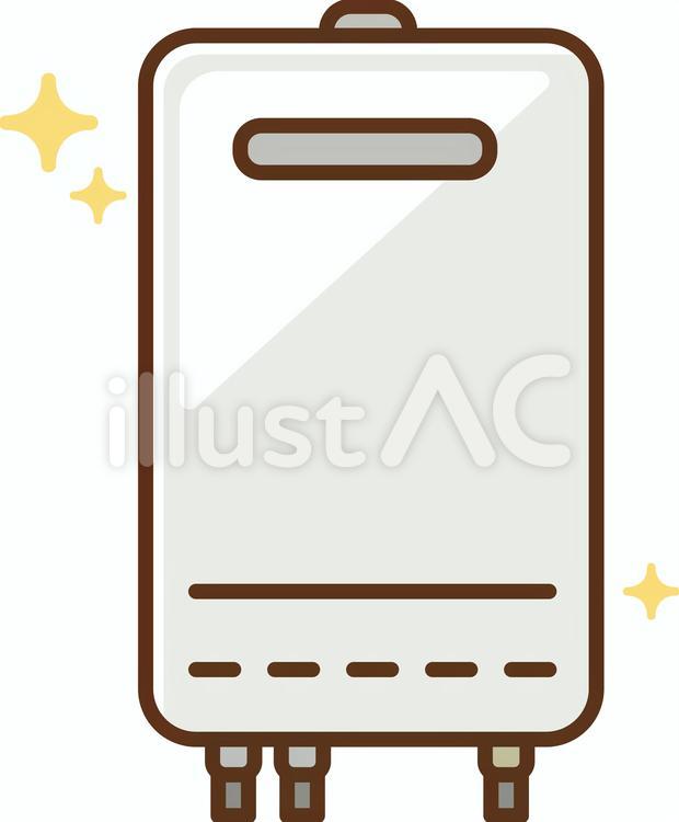 新品の給湯器のイラスト 給湯器,新品,ガスのイラスト素材
