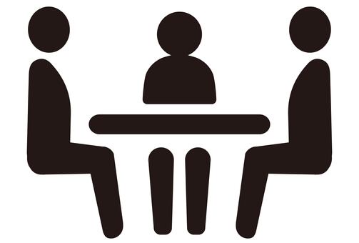 ミーティングのシンプルアイコン２ ミーティング,会議,打ち合わせ,話し合い,話し合う,カウンセリング,会話,対話,コミュニケーション,相談のイラスト素材