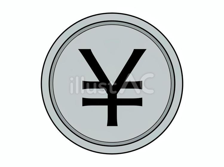 お金　コイン　マーク　銀色💰 コイン,お金,円のイラスト素材